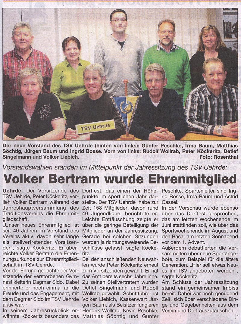 Vorstandswahlen TSV Uehrde 2015