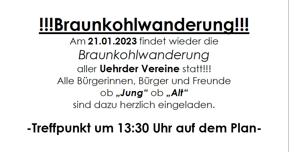 Braunkohlwanderung Uehrder Vereine 2023