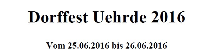 Dorffest Uehrde 2016
